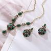 Vintage Bohemian Colorful Crystal Necklace And Earring Set For Women Exaggerated Luxury Temperament Jewelry