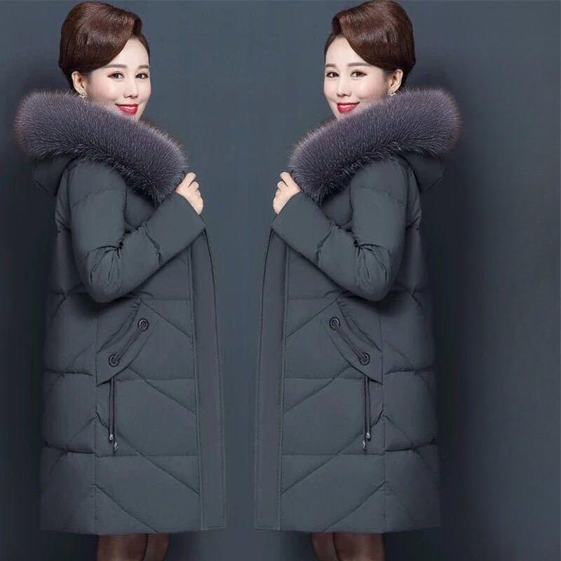 Increase the Size of the Cotton Coat Women In the Long Section of the New Mother Installed Cotton Clothing Middle-aged Cotton Jacket Jacket