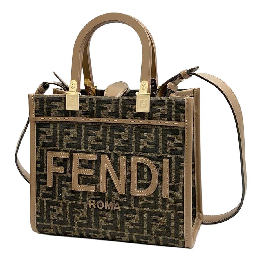 Fendi Women's Brown Sunshine Ff Pattern Tote Bag With Removable Shoulder Strap Tote Bag 8Bh394alvyf1ge3
