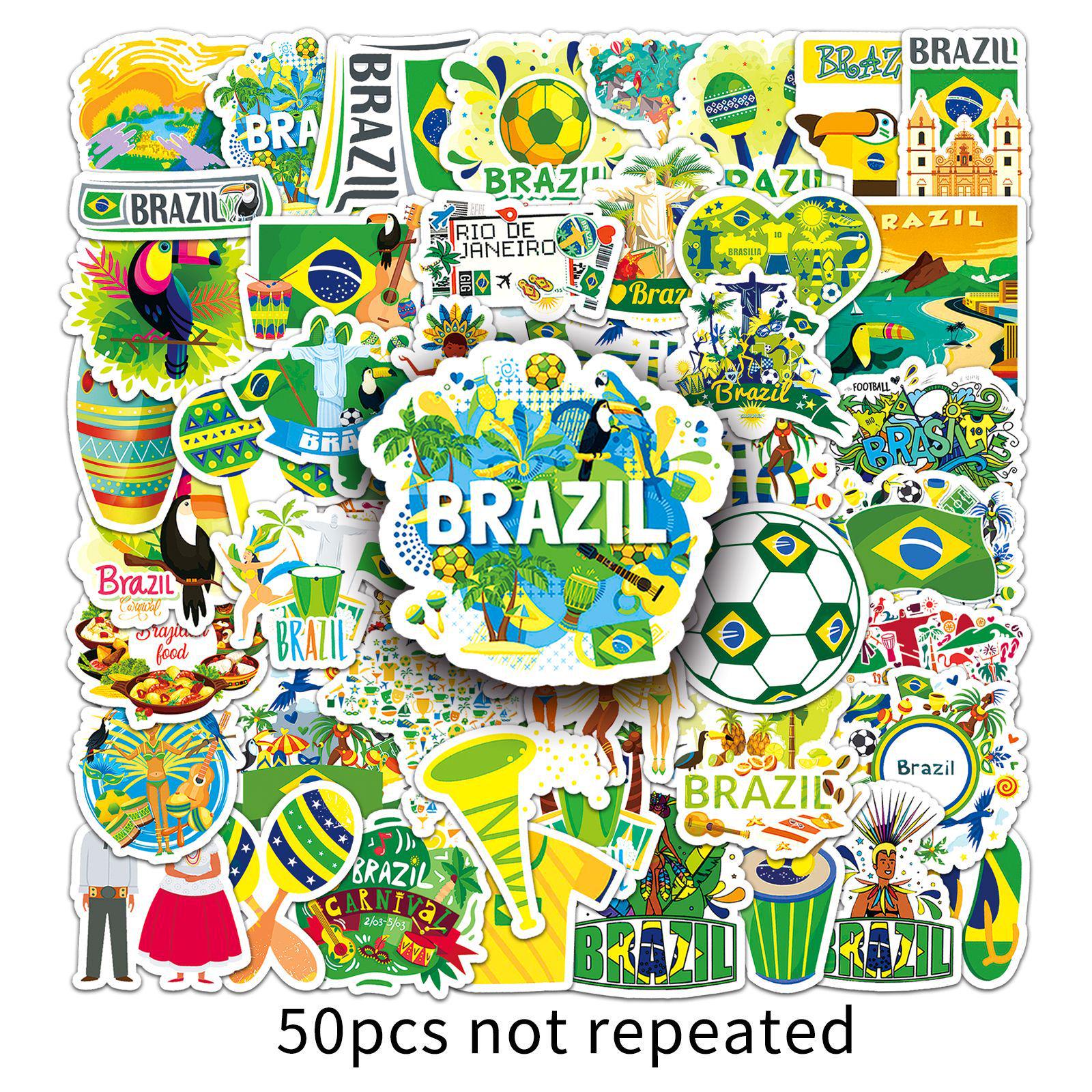 50 Waterproof Cute Cartoon Travel Scenery Stickers from Brazil