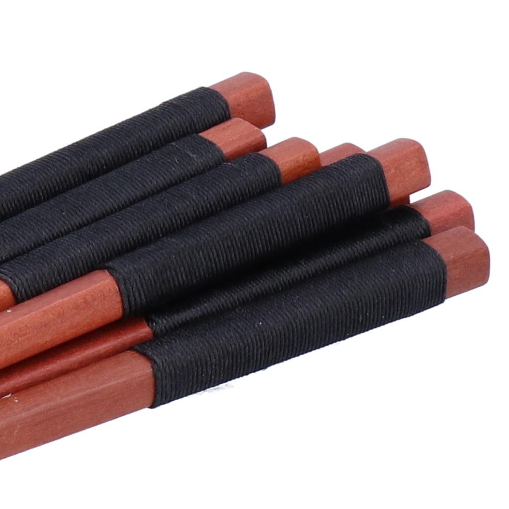 5Pairs Wooden Chopsticks Tangled Line NonSlip Sushi Chopsticks for Hotel Household Restaurant(Brown )