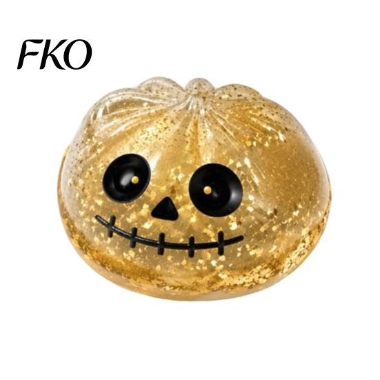 Squeeze Stress Ball Halloween Glitter Ball, TPR Slow Rising Fidget Toy, Gift for Children Ghost Pumpkin Eyeball Dumpling Decompression Kids