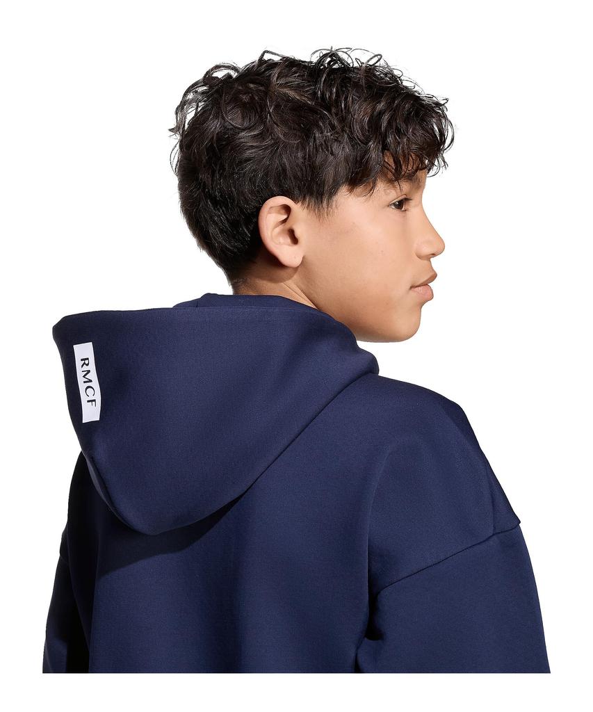 Adidas Real Madrid Junior RMD Anthem Jacket Námořnická fotbalová mikina s kapucí pro děti 2025-26 (KKW97-KC3737), Na zip