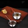 Stainless Steel Small Sauce Pan with Heat Insulation Wooden Handle Dual Pour Spouts for Kitchen Baby Porridge Cooking Milk Heating