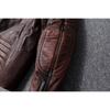 Chinese Size Vitnage Red Brown Men Leather Jacket Cowhide Leather Motorcycle Style Genuine Cow Jackets for Men Autumn