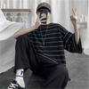Summer Oversized T-Shirt Men Funny Harajuku T-shirt Streetwear Femme Striped Hip Hop Loose Half Sleeve T-Shirts Male