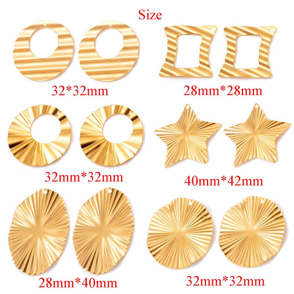 10PCS/lot Stainless Steel Gold Earring Findings Embossing Flower Link Connectors DIY Dangle Ear Wire Components Gold Earrings