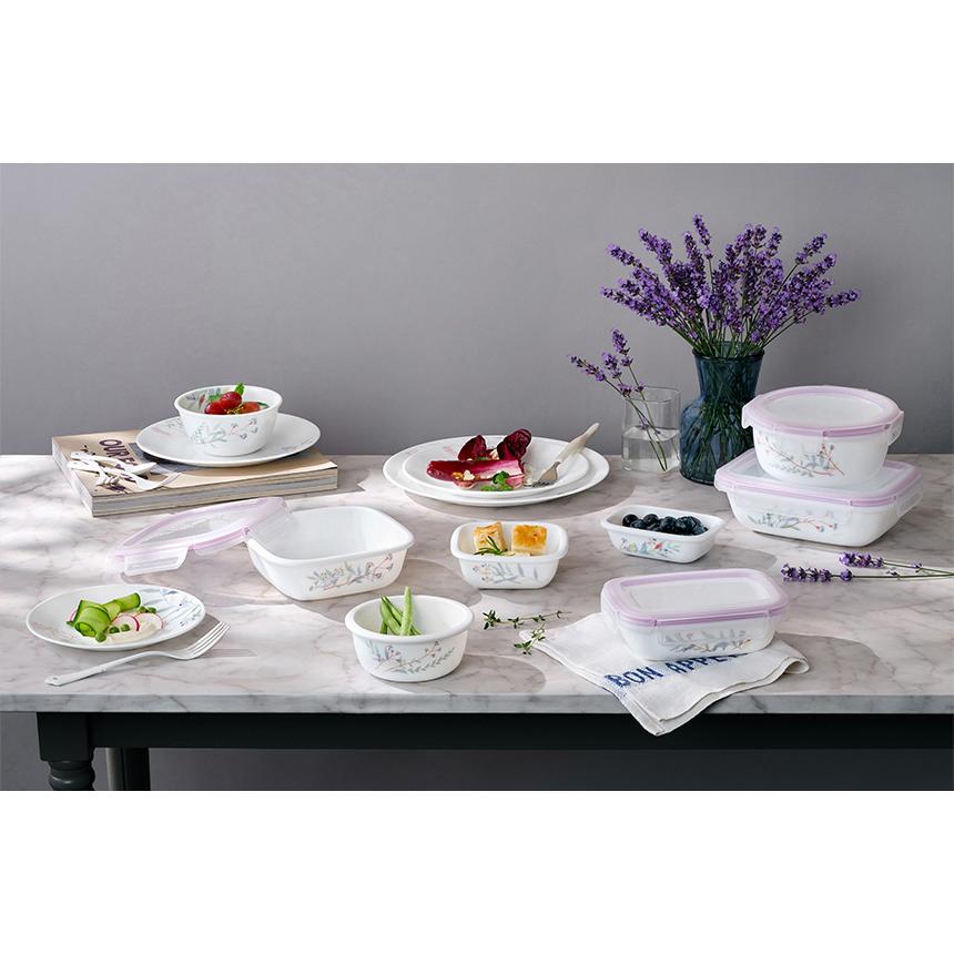 Corelle Monteverde San Jose Square Sealed Food Storage Container 2p (300ml) Dishwasher Oven Safe White
