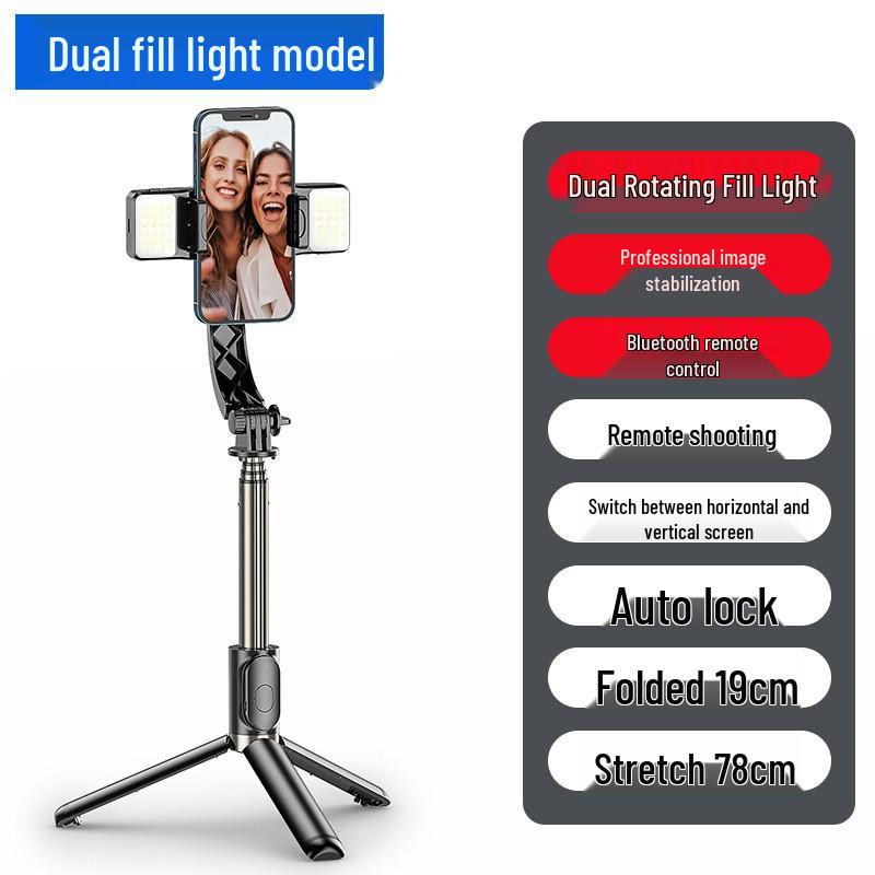 Q08 Universal Single-Axis Stabilizer for Horizontal & Vertical Shooting - Anti-Shake Gimbal & Floor Stand for Live Streaming & Handheld Use