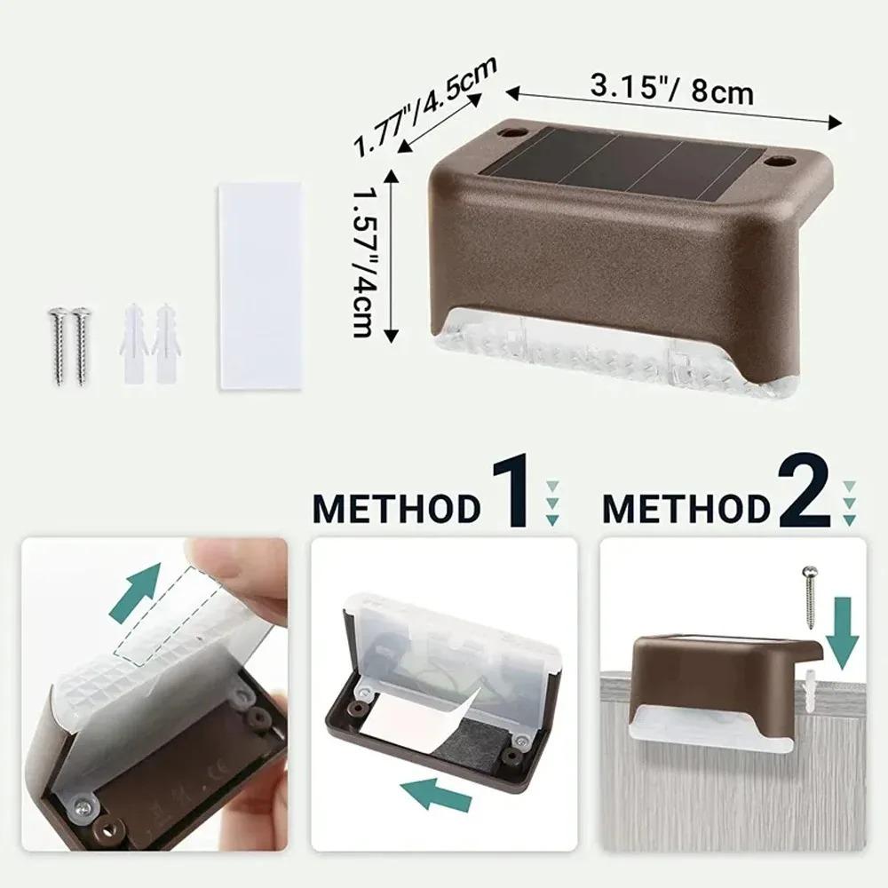 4-20PCS Solar Deck Lights Outdoor IP65 Waterproof Solar-Powered Garden Lamps for Railing Stairs Steps Fence Yard Patio Pathway