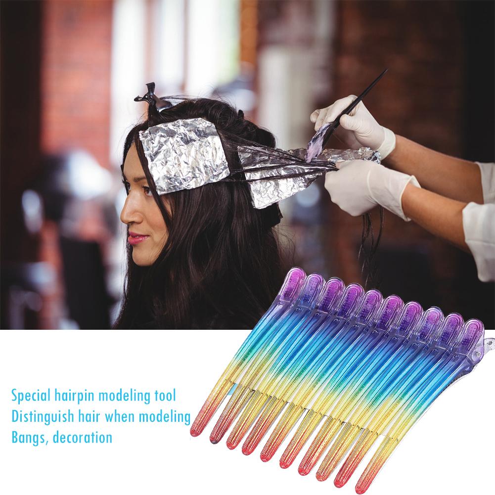 10pcs Barber Alligator Hairpin Professional Salon Seamless Hair Clips Rubber Sectioning Barbershop Hairdressing Styling Supplies