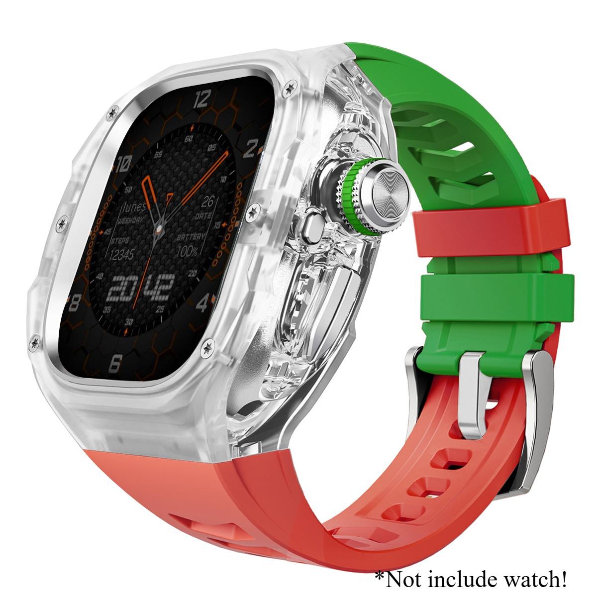 

Розкішний набір для модифікації для Apple Watch Ultra 3 49 мм Спортивний гумовий ремінець для iWatch Series Ultra 2 1 49 мм Корпус «Льодовик» Набір для переоснащення For Ultra 2 49MM