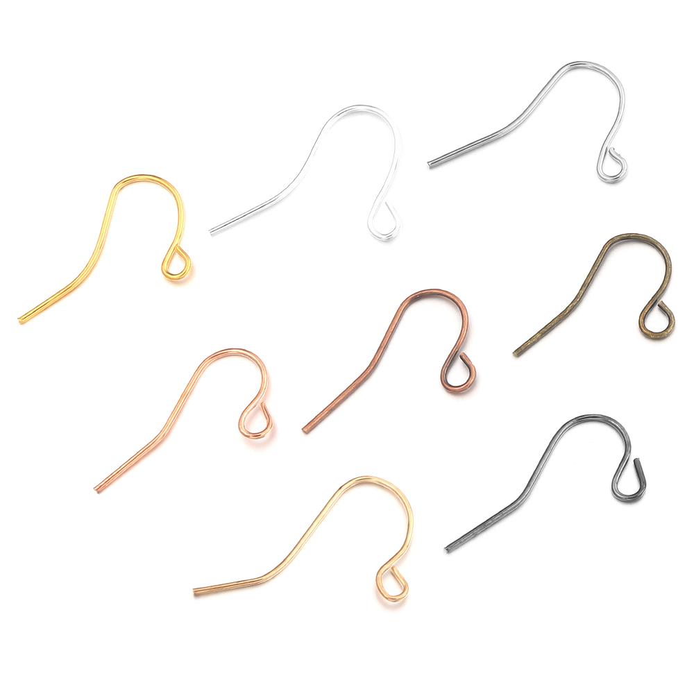 50-200Pcs Stainless Steel Earrings Clasps Hooks Hypoallergenic Ear Hook Earring Fish Hooks For Handmade Jewelry Earwire Findings