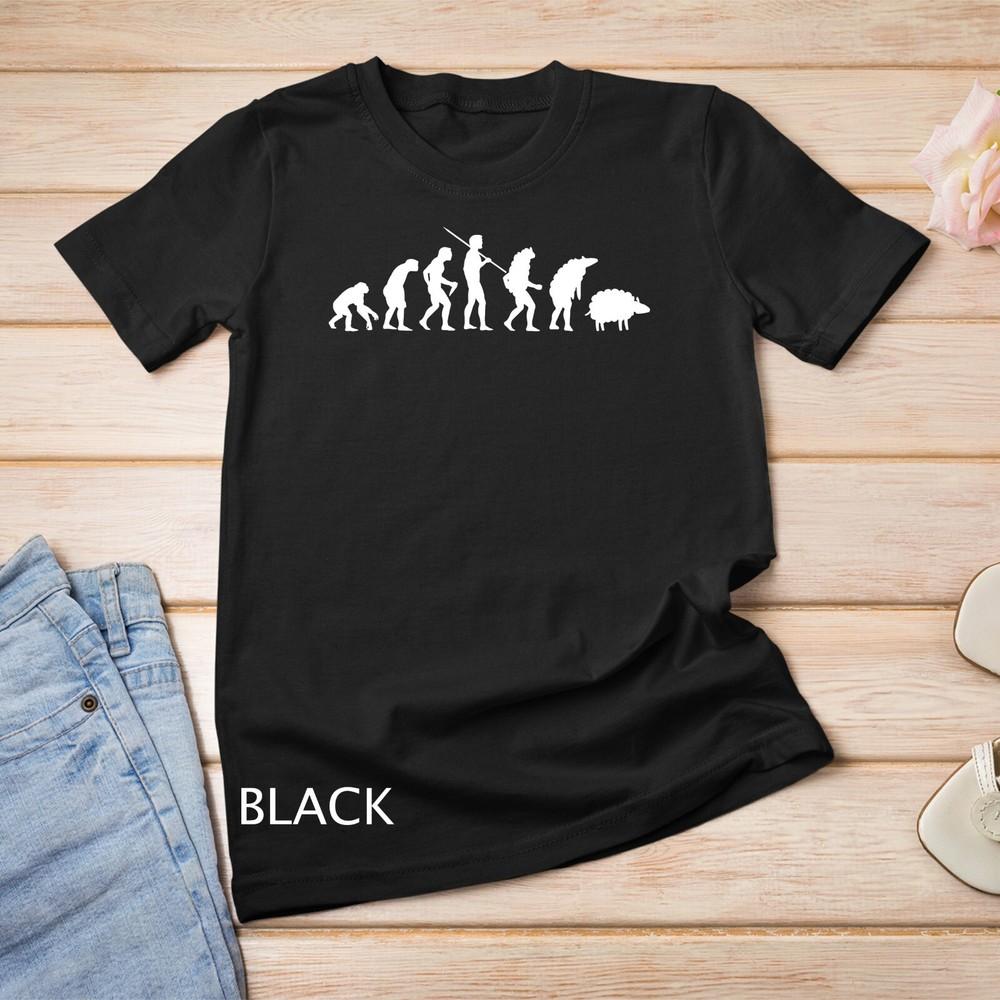

Evolution of Man to Sheep - Funny Wake Up Sheeple Conspiracy Unisex T-shirt XL