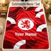 Flanelinis pledasMiddlesbrough FC Individualus vardas Tekstas Personalizuotas Minkštas Šiltas Mesti pledas Namų dekoras Dovana