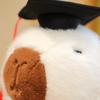 Creative 20cm Wear College Coat Stuffed Plush Capybara Animals Super Soft Funny Doll Graduation Birthday Gift For Students Decor