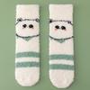 3Pairs/lot Women Socks Winter Cute Panda Coral Fleece Fuzzy Socks FemaleThickened Socks For Girl
