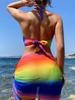 Retro Bikini Printed Fashion Bikini Set Swimsuit And Cover Up With Skirt Tight Women's Bandage Summer Beach Luxury Elegant