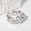 Stainless Steel Vintage Flower Rings Gold Silver Color Adjustable Open Finger Rings for Women Girls Accessories Gifts