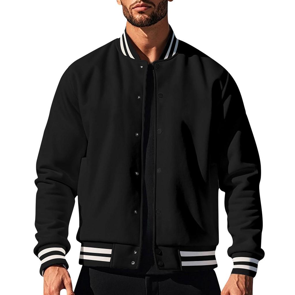 Men's Lapel Jacket Solid Casual Zipper Pocket Coat