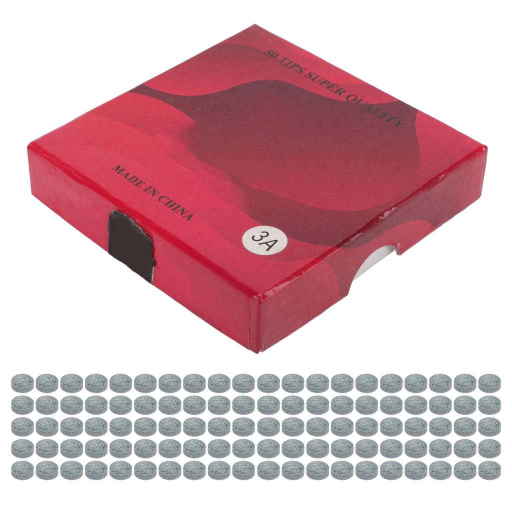 50 Stück/Set 14mm Queue-Spitzen 3A Ausgezeichnete Elastizität Billard Queue Stock Ersatzspitzen Grau