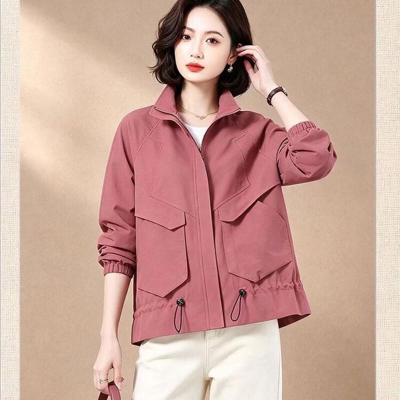 EST+II Women's Retro Utility Drawstring Stand-Collar Jacket