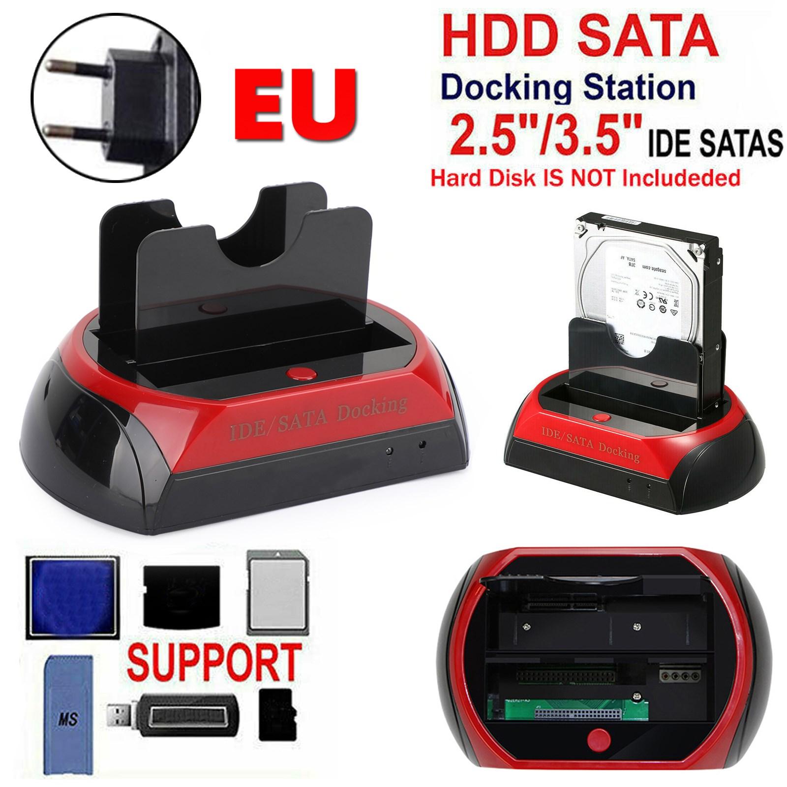 

Внешняя док-станция для жестких дисков USB 2.0 to IDE/SATA, 2 отсека, 2.5 3.5 HDD, EU