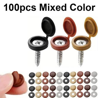 100pcs Self-tapping Screw Cross Lid Decorative Hole Plug Self-tapping Screw Cap