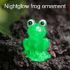 15Pcs Glowing Frogs Figurines Green Resins Miniature Animal Figures Toy for Garden Landscape and Home Desk Decoration