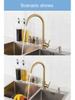Stainless Steel Brushed Gold Kitchen Faucet with Hot and Cold Water Mixer