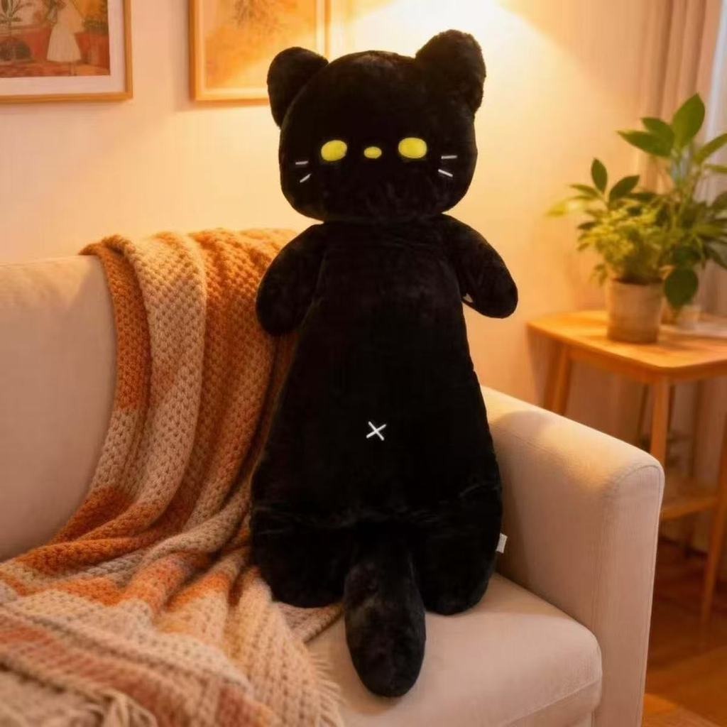 Cute Long Cat Plush Pillow Large Sofa Window Dec Pillow For Girls And Boys
