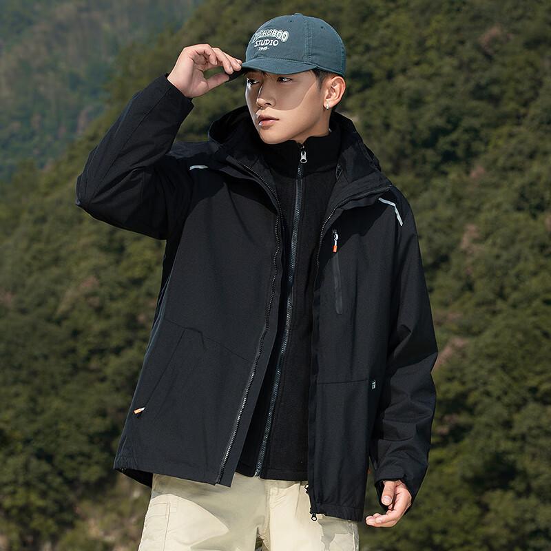 FAPAI Herren Abnehmbares Futter Lässige Kapuzenjacke