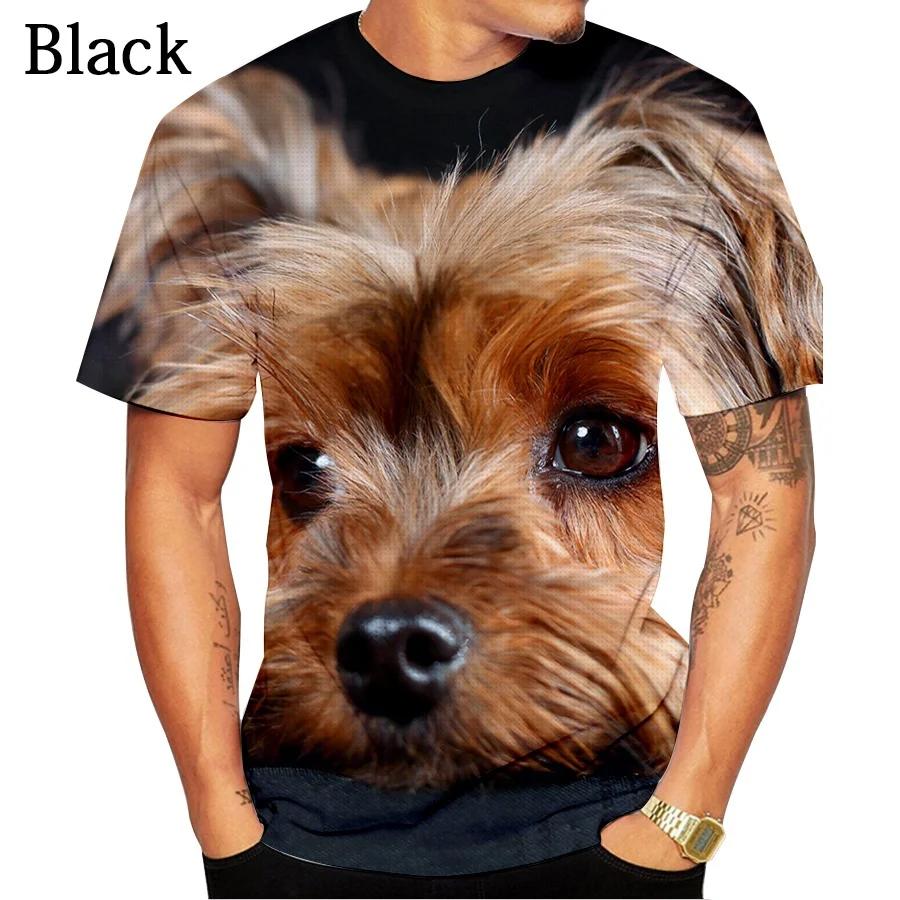 Summer Harajuku Men's Short Sleeved O-neck T-shirt 3D Printed Clothing Yorkshire Meme Anime Casual Cloths