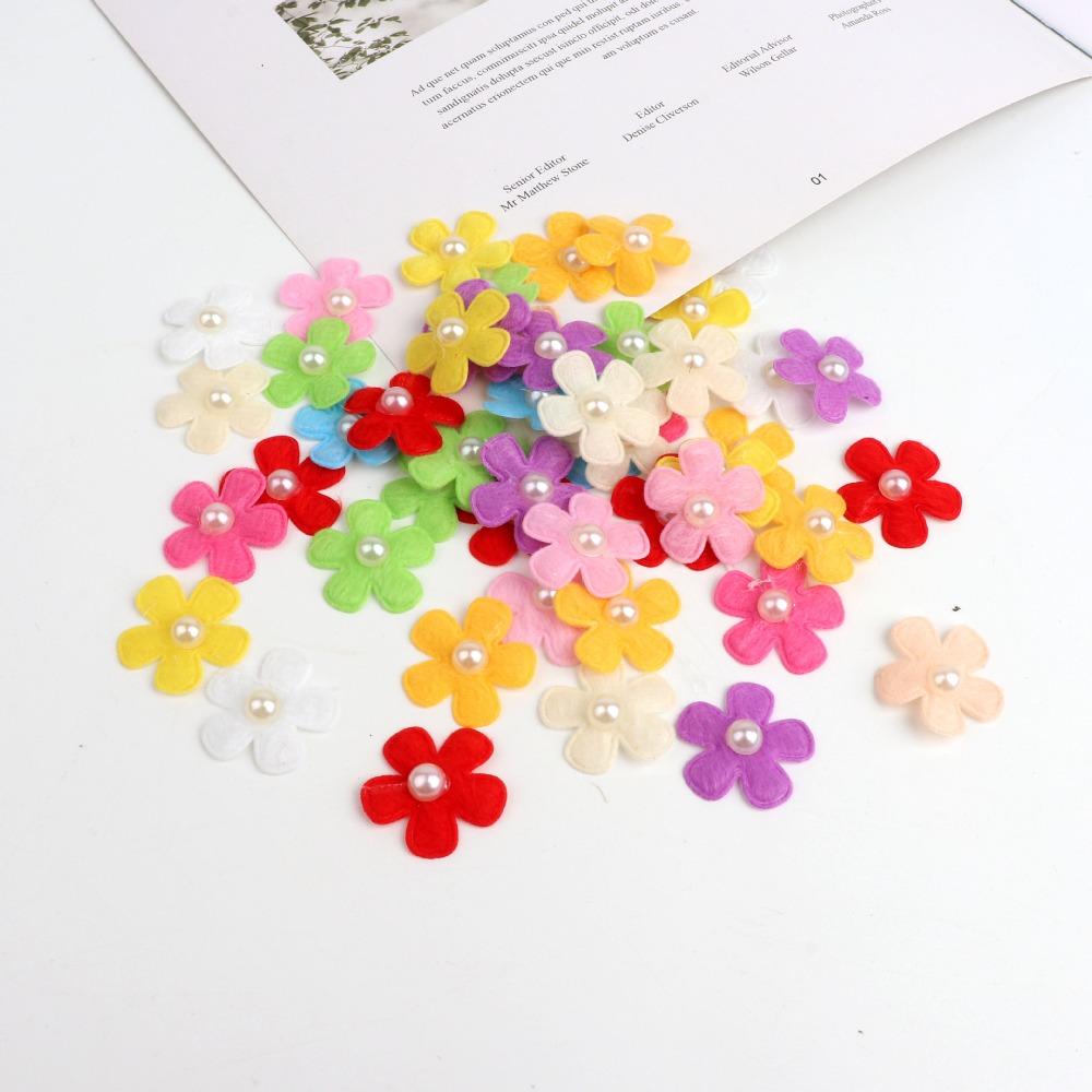 100pcs 2.5cm Flower Felt Fabric Patch Mixed Colors Felt Pads Felt Fabric Accessories  Scrapbooking