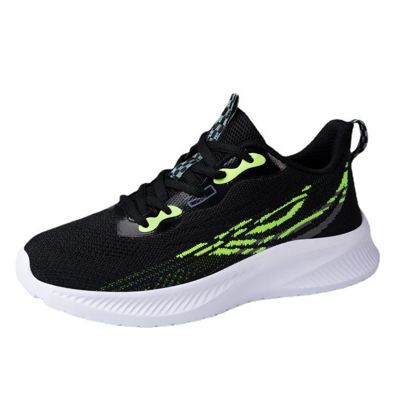 Cross-border lightweight breathable fly-woven shoes fashionable lace-up large-size casual sports shoes