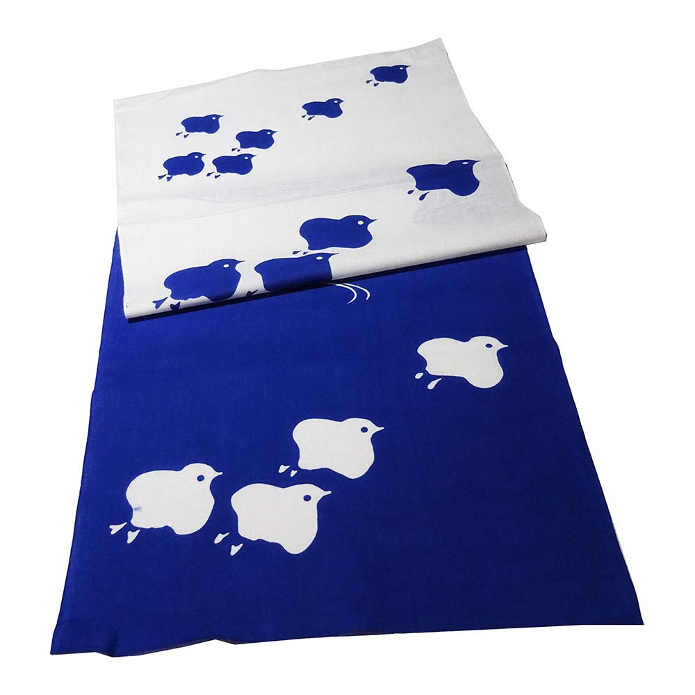 Geisodo Tenugui Flowing Water and Plover (Crimson) T-17