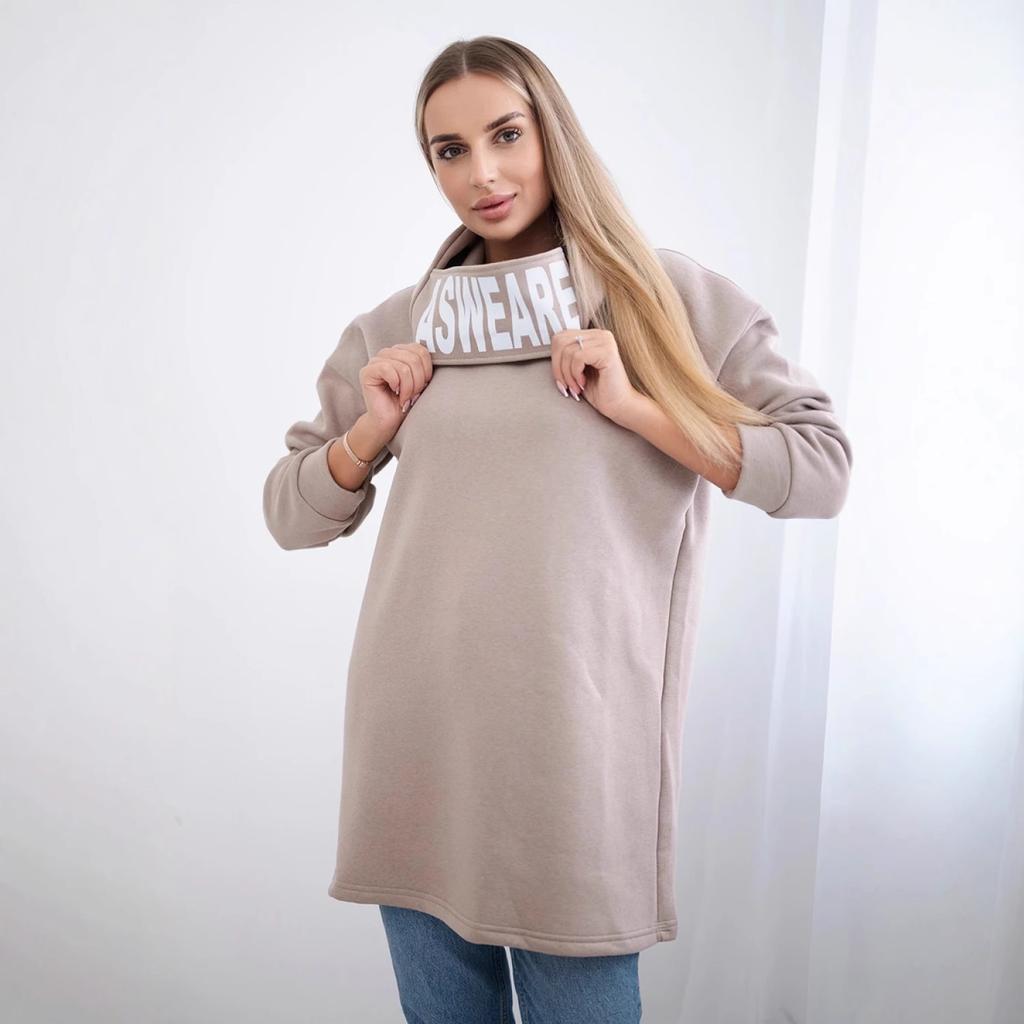 CHooded Sports Fleece Sweatshirt Casual Long-sleeved Offset Printed Coat Women's Plus-size Solid Color Coat