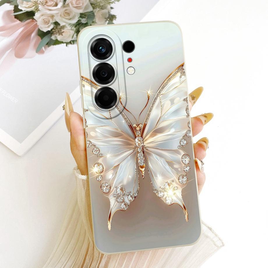 For Tecno Camon 50 4G CN5 Phone Case Floral Daisy Aesthetic Moon Nigth Bow Pattern Funda Soft Matte Silicone Back Cover Canom50