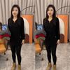 Plus Size Women's Double-Sided Velvet & Fleece Split Sleeve Autumn Winter Slimming Base Layer Top