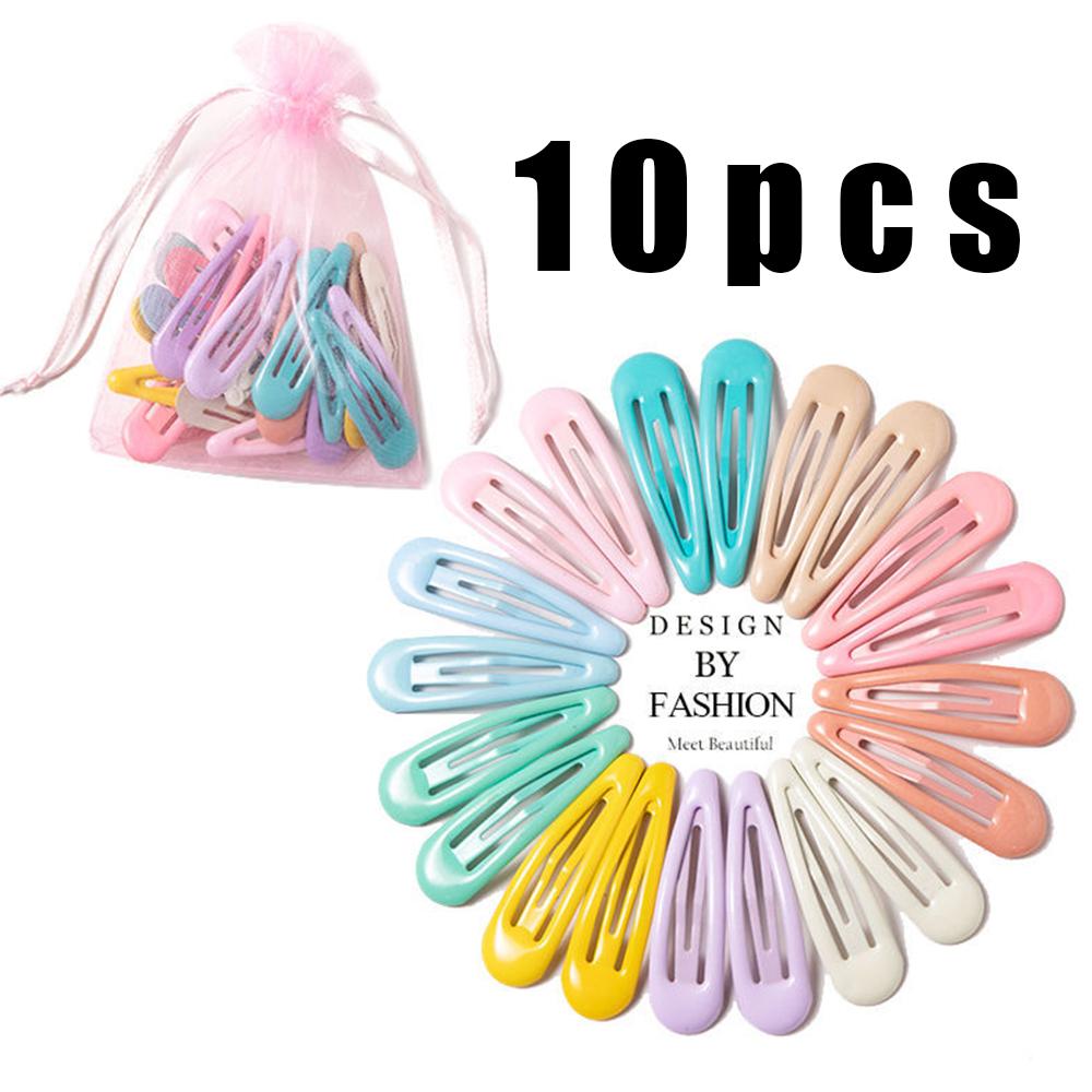 10/40Pcs Colors Hair Clips For Women Girls Fashion Solid Kids Hair Accessories Snap Metal Barrettes Hairpins Clip Bobby Pin