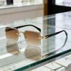 Frameless Cut-Edge Metal Sunglasses - Unisex European & American Style, UV Protection, High-End Fashion