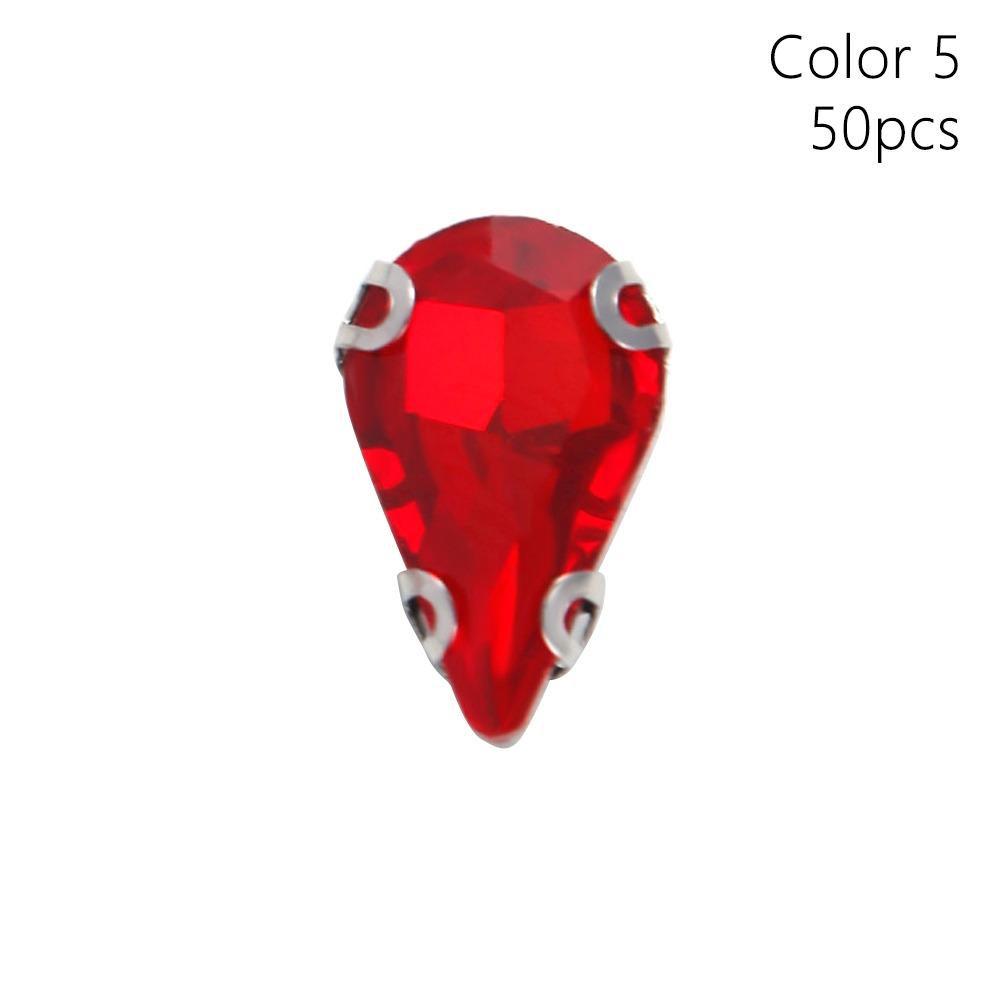 50 szt./Opakowanie Z Srebrnym Mocowaniem Kryształowe Kamienie Szklane Diamentowe Koraliki Ozdoba DIY Ubrania Odzież Buty