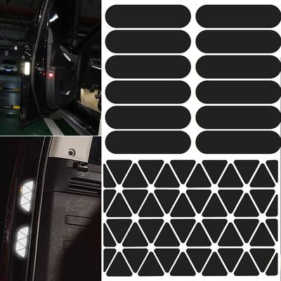 Motorcycle Reflective Stickers Helmets Invisible Black Rectangle Simple Effective Car Reflective Tape For Helmets Bikes
