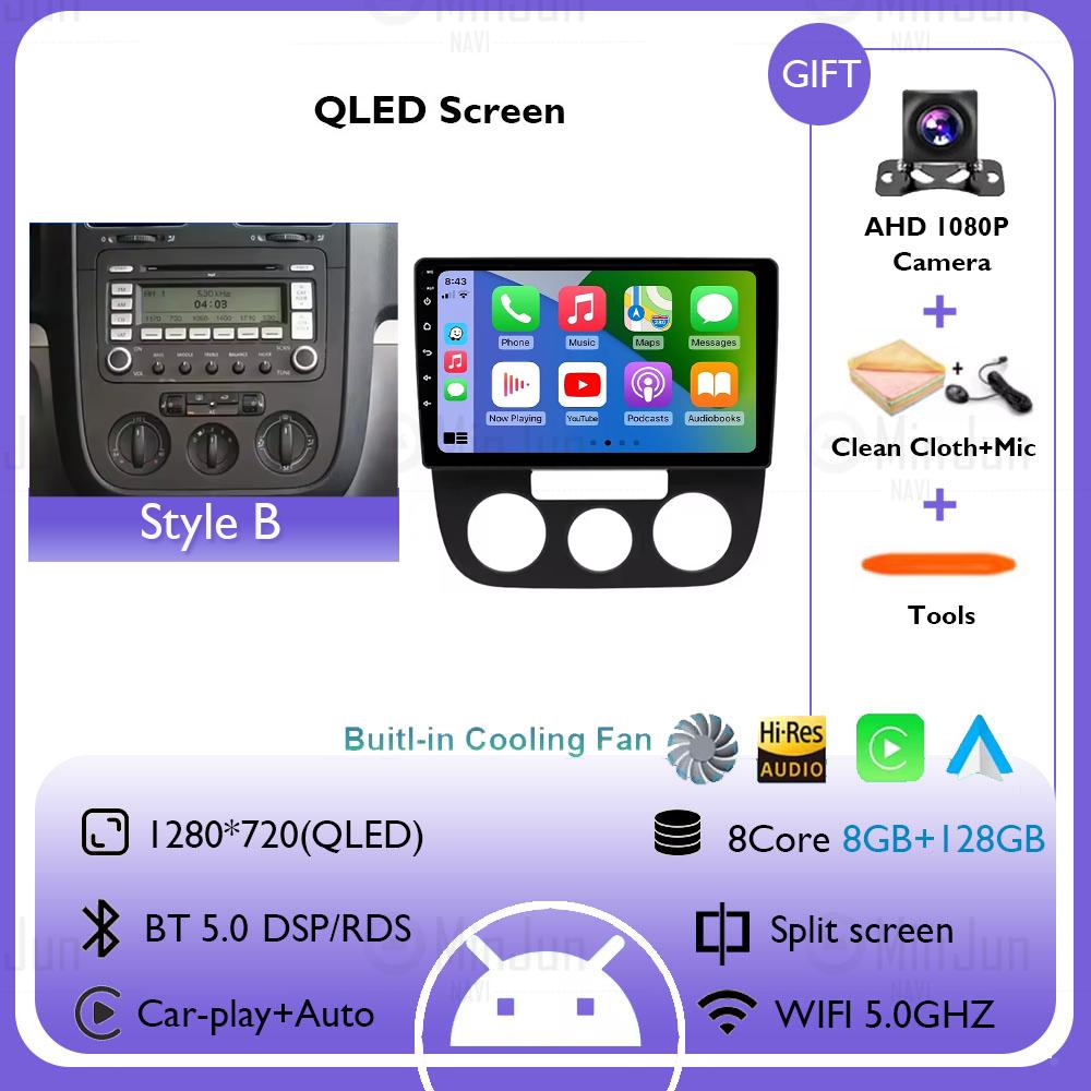 2K Screen Android 14 Car GPS Radio Multimedia For Volkswagen Jetta 5 2005 - 2010 Car Radio Multimedia Video Player Navigation