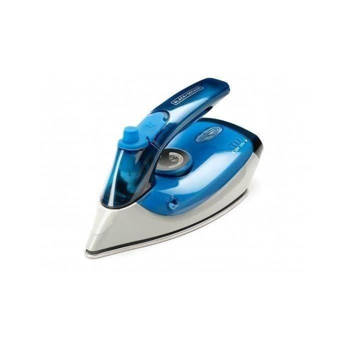 Fer à repasser de voyage - BLACK &amp; DECKER - BXIR1000E - 100W - 120V et 240V - 50g/mn - Semelle inox