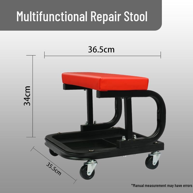 Multi-Functional Car Repair and Polishing Stool with Tool Tray and Casters