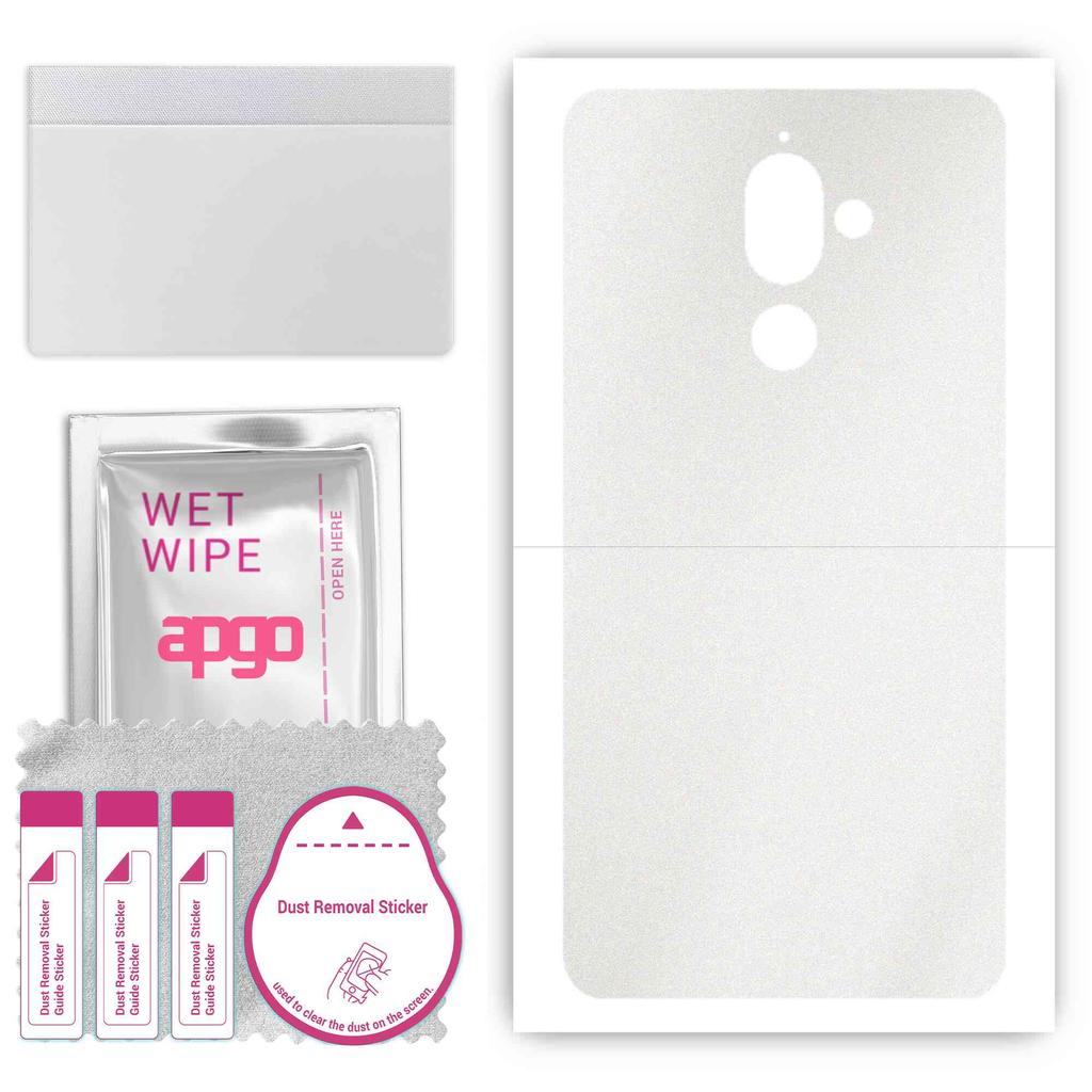 apgo Sticker protector de piele pentru spate compatibil cu Nokia 7 plus, Folie wrap, Folie, Vinil - Model Mat Transparent