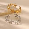 Stainless Steel Starfish Scallop Bracelet Opening Bracelet Fashionable Personality Seaside Vacation Summer Hot Sale