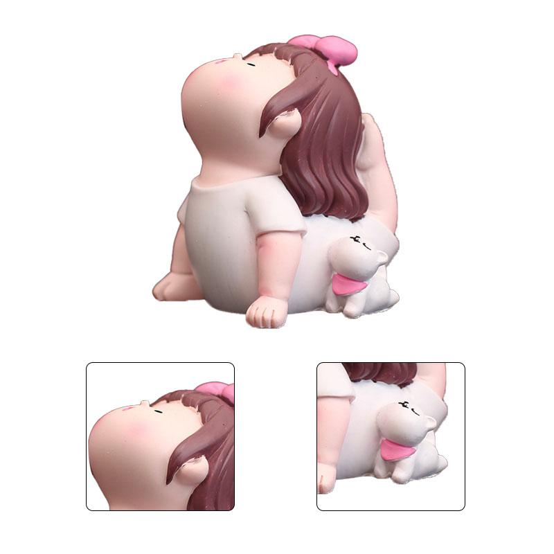 Yoga Girl Figurine Cartoon Lovely Cute Fashionable Decoration Yoga Pose Girl Ornament for Car