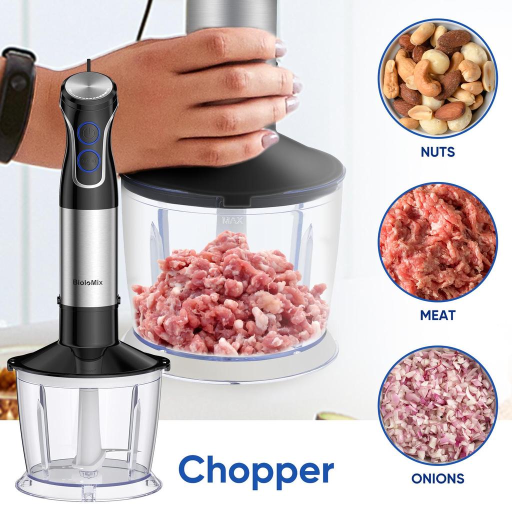 BioloMix HB‑3315 Frullatore a mano 5 in 1 Frullatore a immersione multifunzione